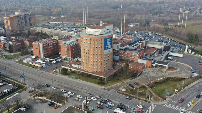 L'Hôpital général de Scarborough, vu d'un drone.