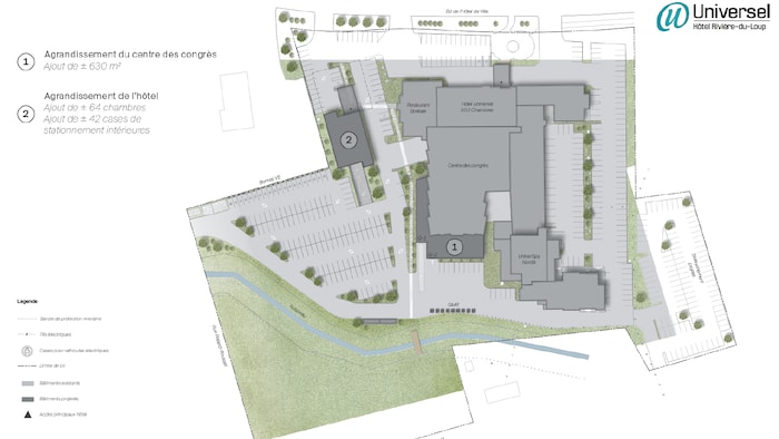 Le plan d'agrandissement de l'hôtel.