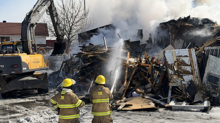 Des pompiers en action
