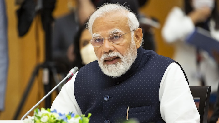 Le premier ministre indien Narendra Modi, lors de la rencontre du Quad à Tokyo. 