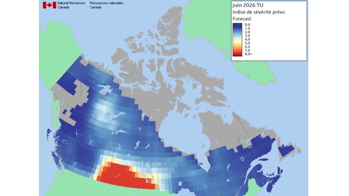 La Côte-Nord est en bleu