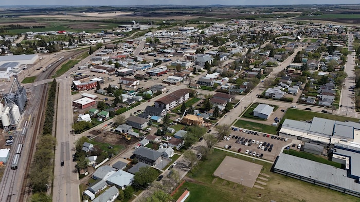 La ville Innisfail vu du ciel, en avril 2025.