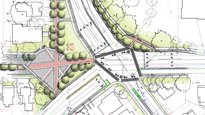 Le concept de base pour le réaménagement de l'intersection.