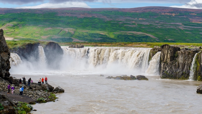 Une chute d'eau dans le nord de l'Islande. 