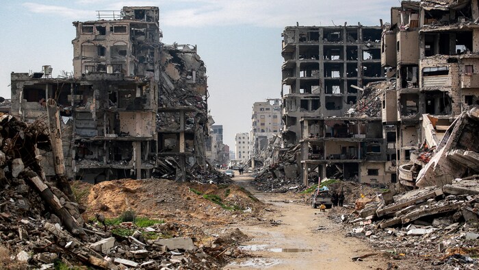 Des bâtiments éventrés dans la bande de Gaza.
