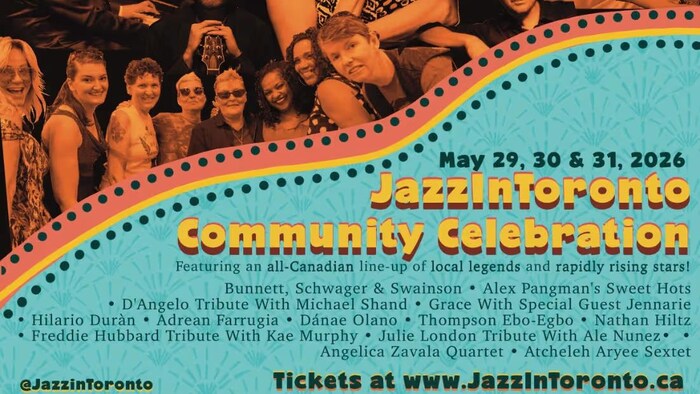 Affiche présentant la programmation du festival JazzInToronto Community Celebration.