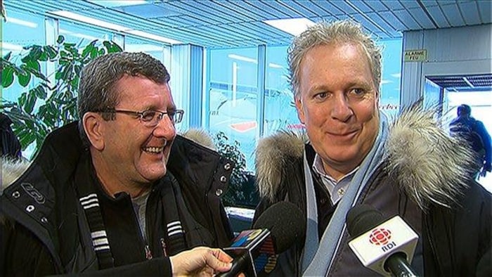 Le maire Régis Labeaume et le premier ministre Jean Charest.