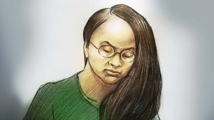 Jennifer Pan est représentée ici dans un croquis d’audience.