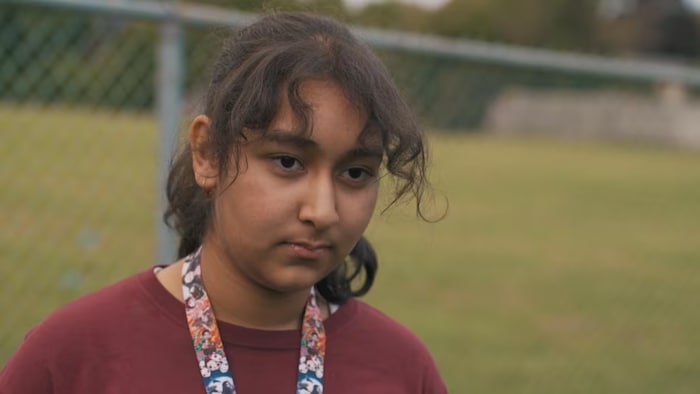 Jiya Sharma, 13, is one of the 75 kids taking part in the SCORE! She says she can spend up to 14 hours a day watching screens. (Turgut Yeter/CBC News)