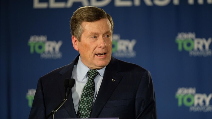 Le maire de Toronto, John Tory, le soir de sa victoire.