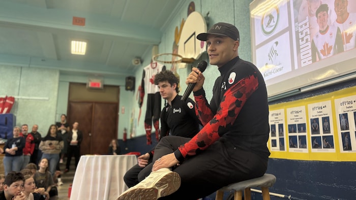 Félix Roussel et Jordan Pierre-Gilles à l’école primaire Sacré-Cœur