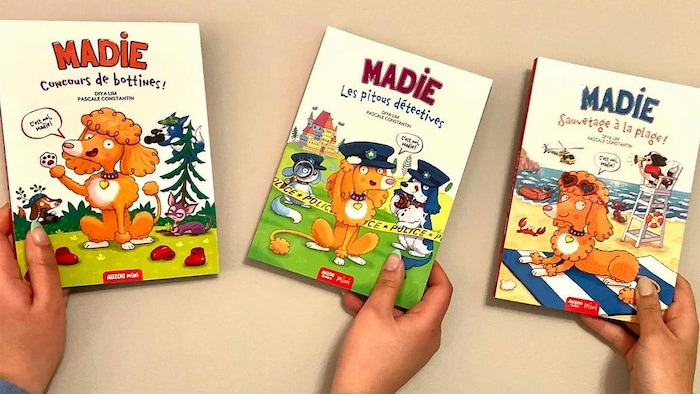 Trois livres de la série jeunesse Madie.