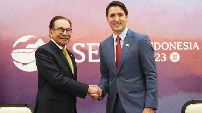 Prime Minister Justin Trudeau participates in a bilateral meeting with Malaysian Prime Minister Anwar Ibrahim during the ASEAN Summit in Jakarta, Indonesia, Wednesday, September 6, 2023.