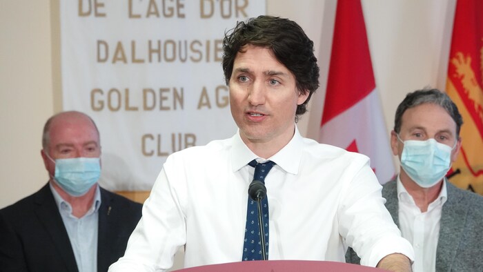 Justin Trudeau au lutrin.