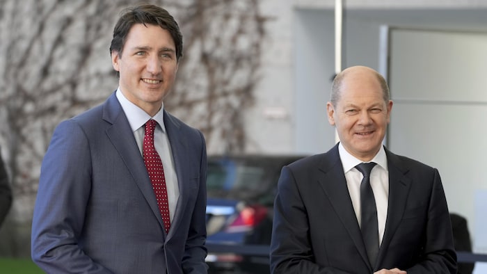 2022年3月9日：加拿大总理特鲁多和德国总理肖尔兹在柏林首次会晤。