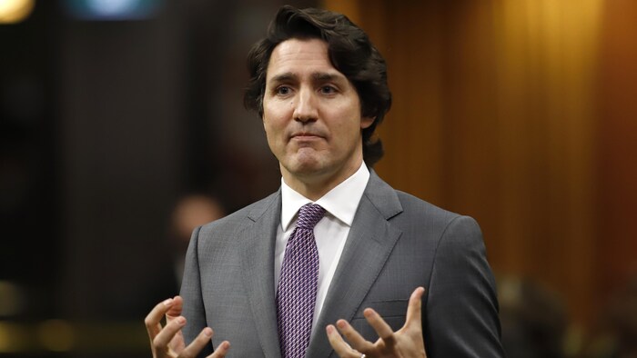 رئيس الحكومة الكندية جويتان ترودو متحدثاً في مجلس العموم.