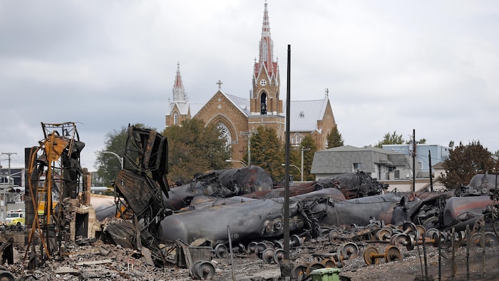 Lac-Mégantic à la suite de l’accident.
