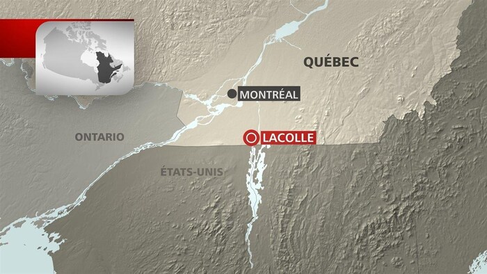 Mapa de Lacolle, en Quebec.
