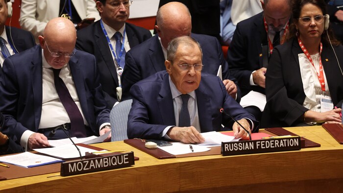 Sergueï Lavrov à la table du Conseil de sécurité.