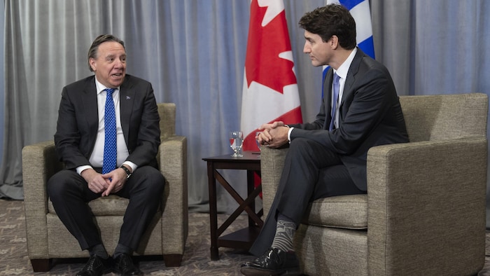 Le premier ministre du Québec, François Legault, et son homologue fédéral Justin Trudeau