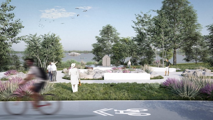 Une modélisation 3D du futur parc des Pionniers.