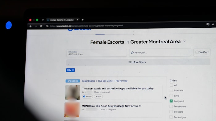 Un site internet affiché sur un écran d'ordinateur.