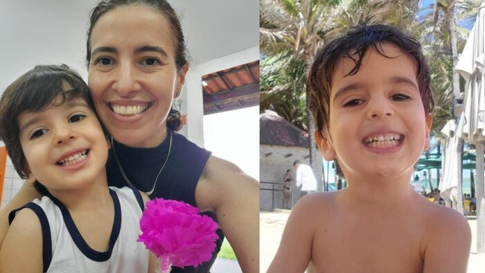 Silvana de Oliveira Schramm et son petit garçon.