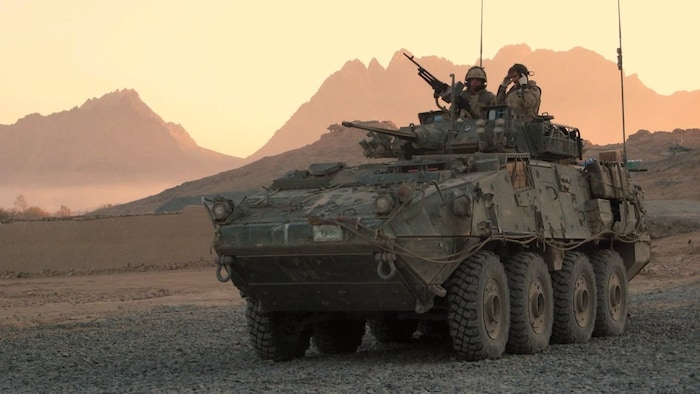 A Canadian LAV (light armoured vehicle) at ther forward operating base near Panjwaii, Afghanistan, on Nov. 26, 2006. (Bill Graveland/The Canadian Press)