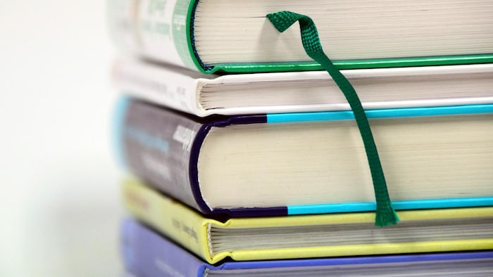Une pile de livres.