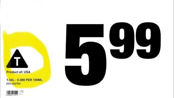 Étiquette tarifs américains. 