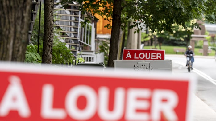 Des pancartes « à louer » affichées dans une rue de Verdun.