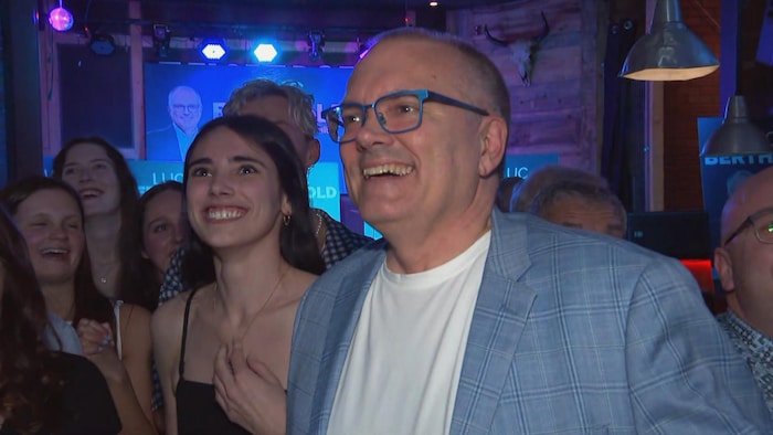 Luc ​Berthold surrounded by supporters