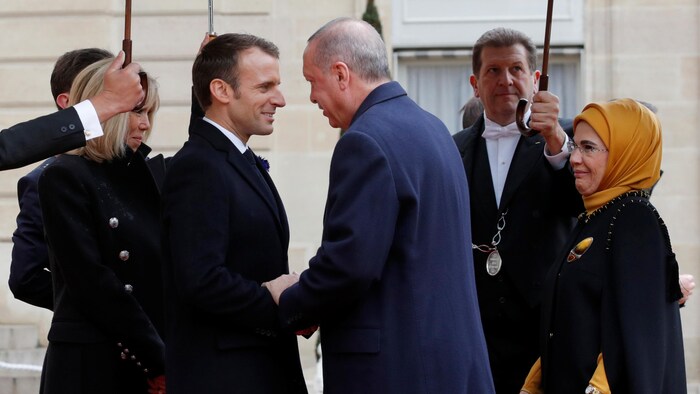 Emmanuel Macron et Recep Tayyip Erdogan à Paris.