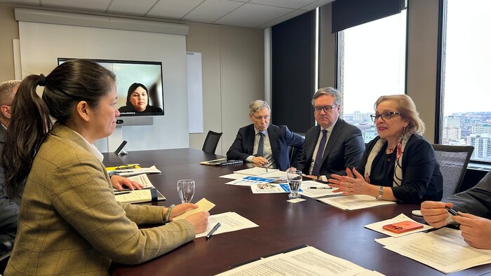 Malaya Marcelino est autour d'une table avec Lena Metlege Diab.