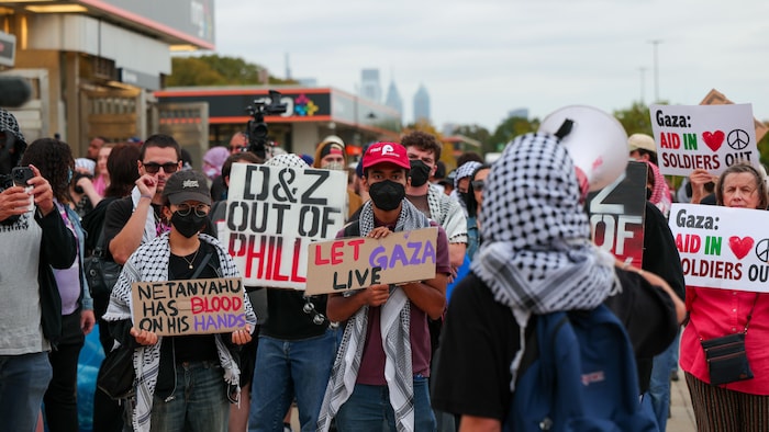 Des manifestants pro-palestiniens.