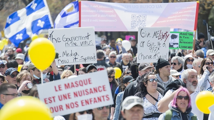 Una manifestación contra las medidas sanitarias para frenar el Covid-19.