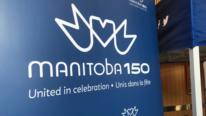 Une pancarte de Manitoba 150.