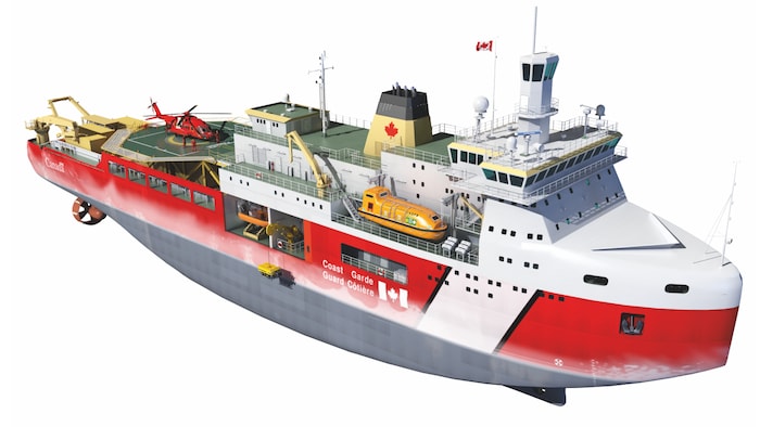 Maquette d'un brise-glace de la Garde côtière canadienne.