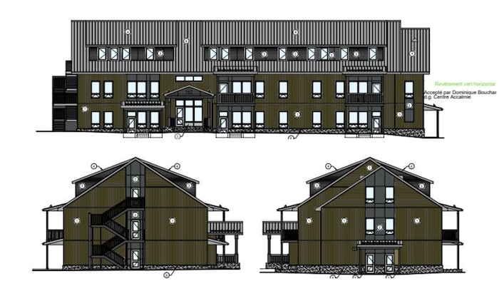 Un plan en deux dimensions du futur bâtiment.