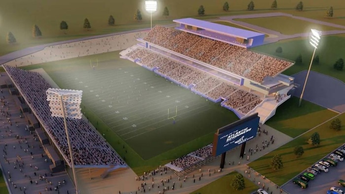 Maquette d'un stade de football.