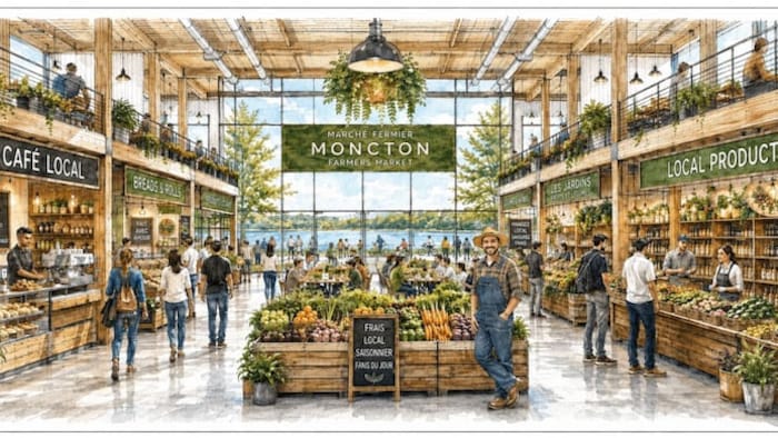 Un dessin illustrant le nouveau marché de Moncton.