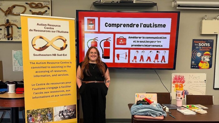Marie-Pier Leroux donne une conférence.