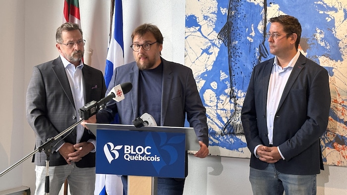 Yves-François Blanchet, Mario Simard et Alexis Brunelle-Duceppe.