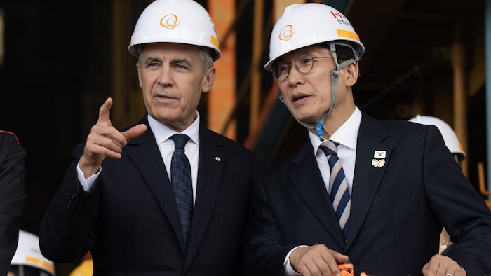 Le premier ministre sud-coréen Kim Min-seok s'entretient avec le premier ministre Mark Carney.