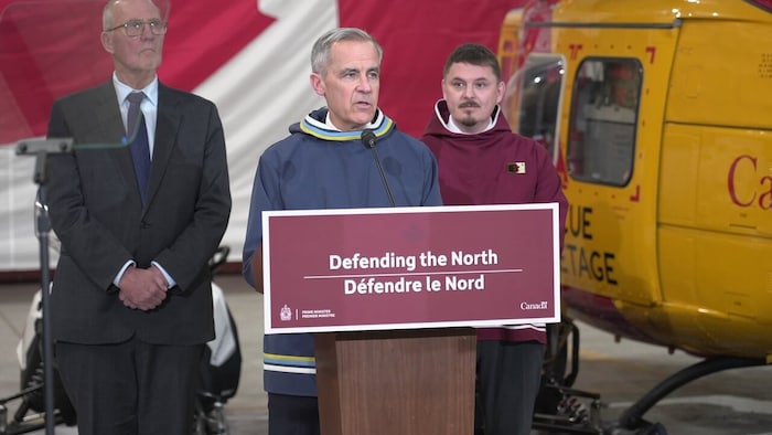 Mark Carney donne une conférence de oresse à Iqaluit. ( 18 mars 2025)