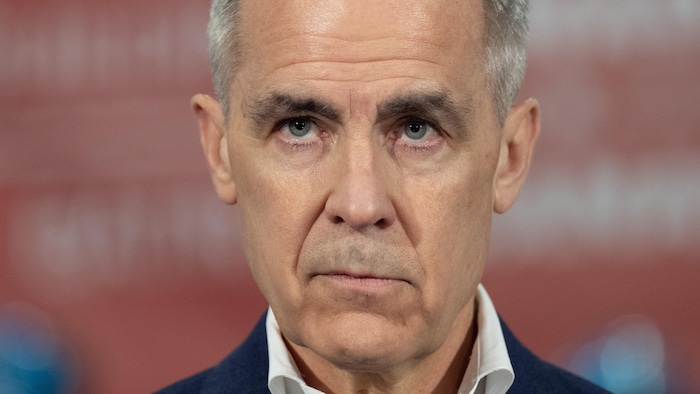 Le cook  du Parti libéral du Canada, Mark Carney, en constituent   de presse.
