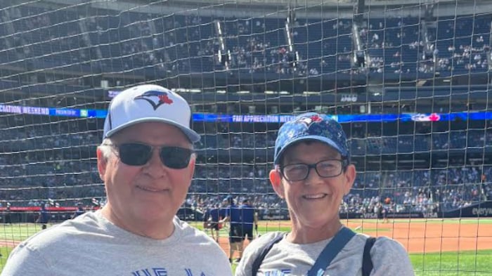 Martine Leblanc at the Rogers Center to encourage her team.