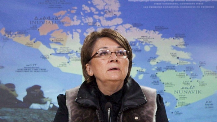 Mary Simon en su periodo de militante por los derechos inuit.