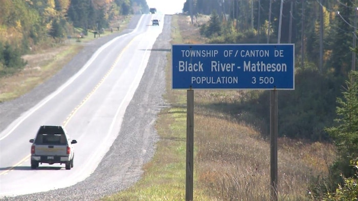 Une pancarte du canton de Black River-Matheson.