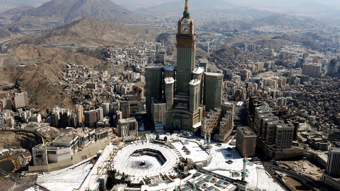 Une prise de vue aérienne de la Grande Mosquée de La Mecque, en Arabie saoudite